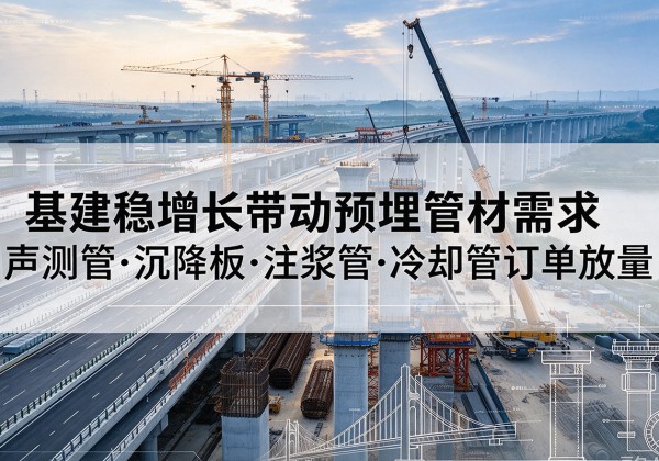 台山基建稳增长带动预埋监测管材需求，声测管、沉降板、注浆管订单持续放量
